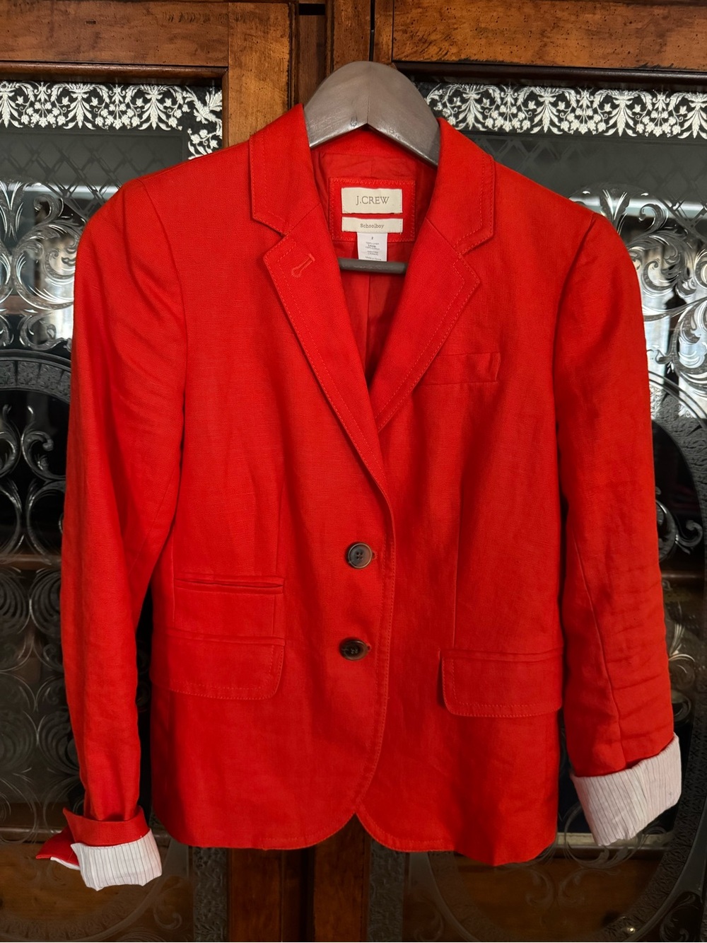 J. Crew Bright Orange Women's School Boy Tailored Blazer